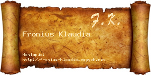 Fronius Klaudia névjegykártya